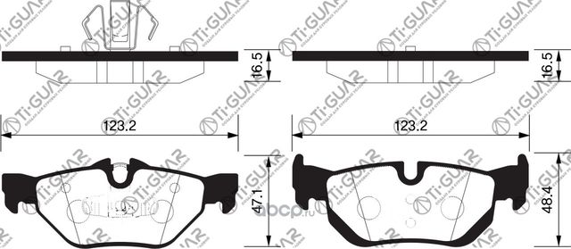 Тормозные колодки (TI-Guar). Артикул TG1626