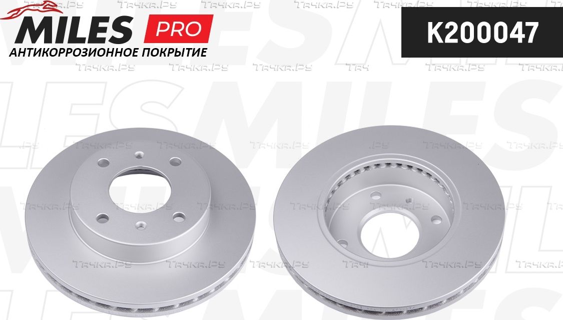 Тормозной диск Miles передний для Nissan Primera P10 1990-1998. Артикул K200047