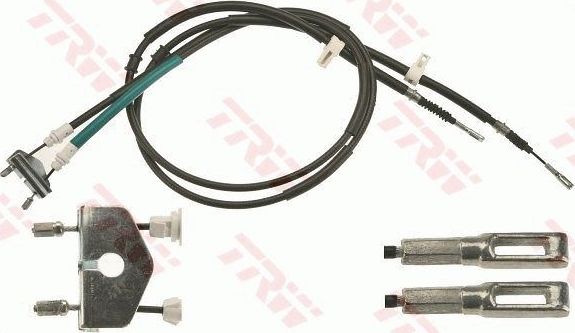 Трос ручника (тросик ручного тормоза) TRW задний правый/левый для Ford Fiesta V 2005-2008. Артикул GCH421