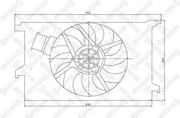 Вентилятор радиатора двигателя Stellox для Opel Vectra C 2002-2008. Артикул 29-99271-SX