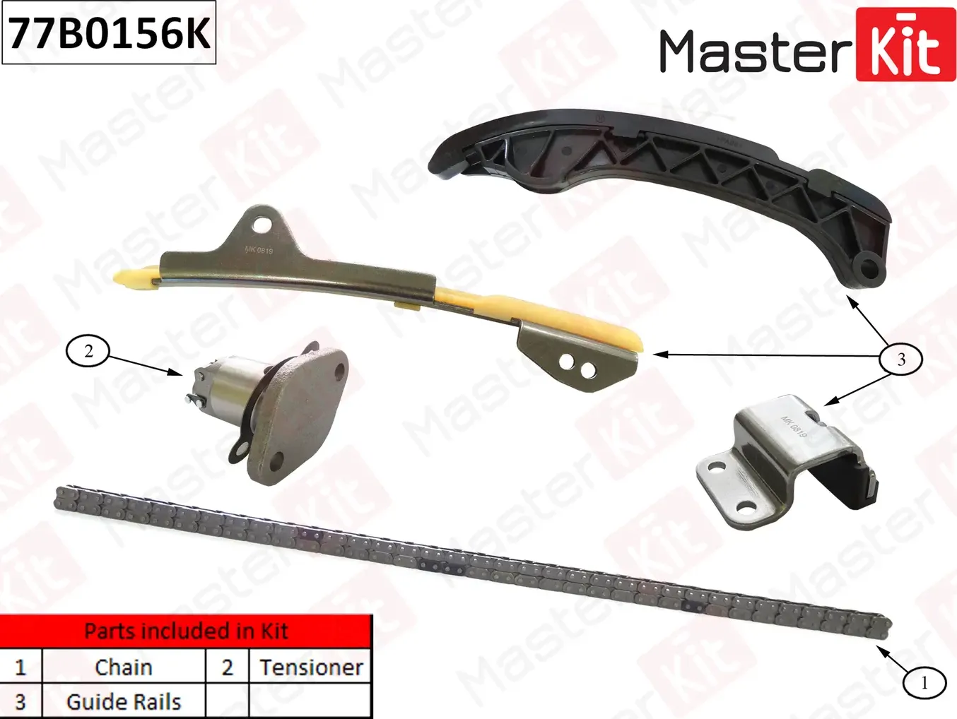 77B0156K Комплект цепи ГРМ Toyota 1ZR-FAE 1ZR-FE (Master KIT) Master KIT. Артикул 77b0156k