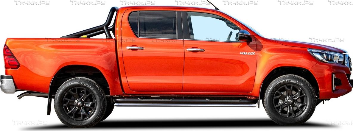 Защита Rival штатных порогов d42 для Toyota Hilux VIII рестайлинг (Exclusive) 2018-2020. Артикул R.5722.005