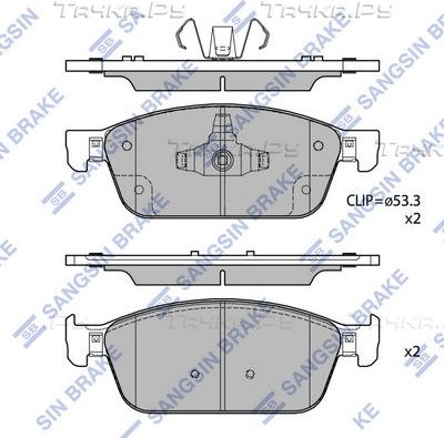 Тормозные колодки Sangsin Hi-Q передние для Ford Transit Connect II 2013-2026. Артикул SP4124