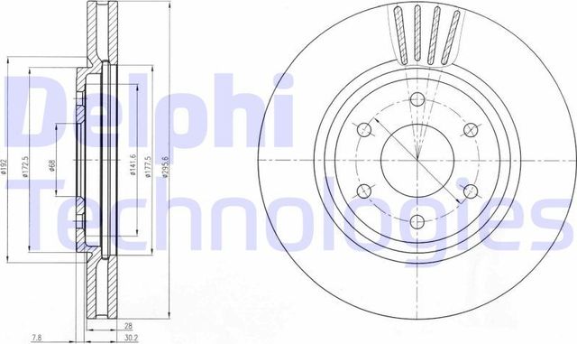 Тормозной диск Delphi. Артикул BG4205