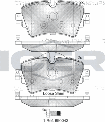 Тормозные колодки Icer передние для MINI Countryman II (F60) 2017-2026. Артикул 182211