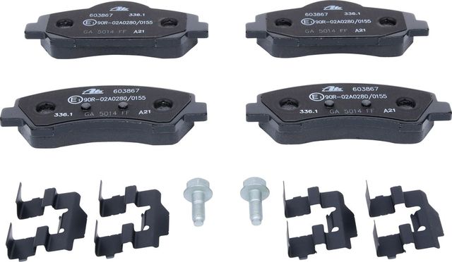 Тормозные колодки ATE передние для Citroen C-Elysee I 2012-2026. Артикул 13.0460-3867.2