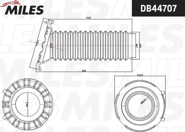 DB44707 MILES Пыльник амортизатора переднего. Артикул DB44707