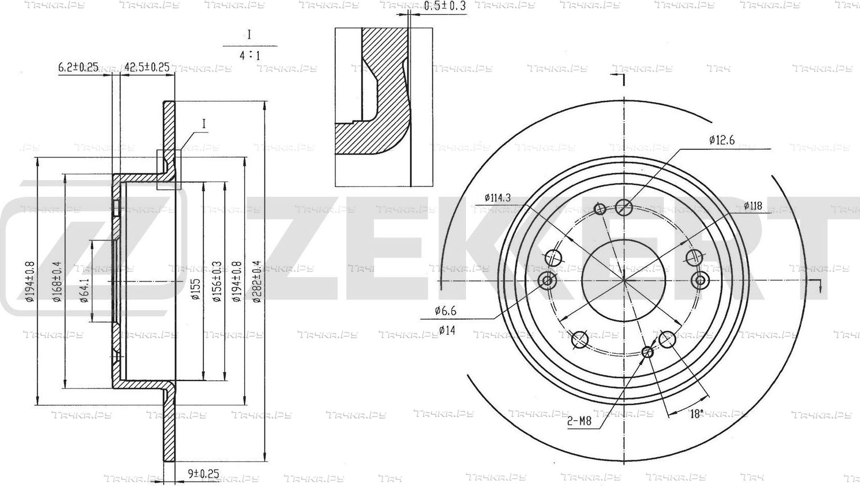 Тормозной диск Zekkert. Артикул BS-6870