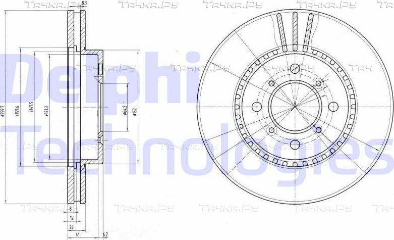 Тормозной диск Delphi. Артикул BG2814