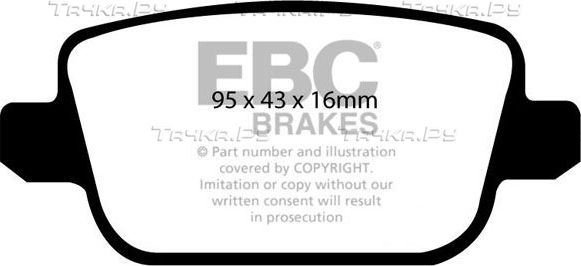 Тормозные колодки EBC Brakes задние для Ford Mondeo IV 2007-2015. Артикул DP21933