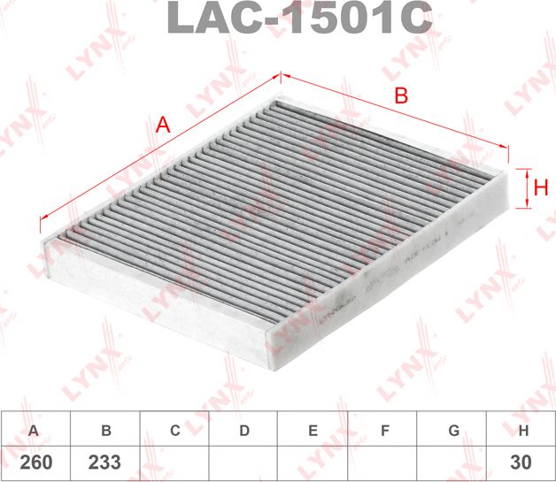 Салонный фильтр LYNXauto. Артикул LAC-1501C