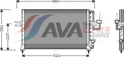 Радиатор кондиционера (конденсатор) AVA (алюминий). Артикул HY5045