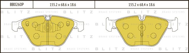 Колодки тормозные BMW 3 (E90/91/92/93) 06- перед. (Blitz). Артикул BB0260P