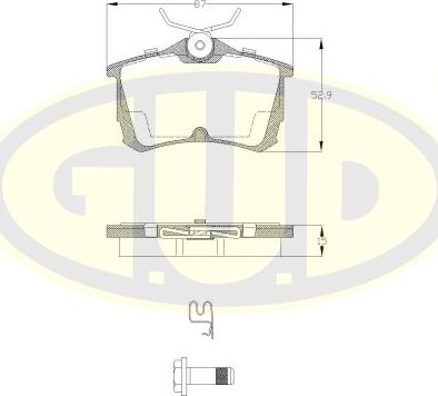 Тормозные колодки G.U.D.. Артикул GBP069502