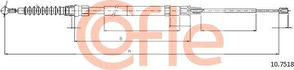 Трос ручника (тросик ручного тормоза) Cofle. Артикул 92.10.7518