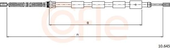 Трос ручника (тросик ручного тормоза) Cofle для Peugeot 205 1983-1998. Артикул 92.10.645
