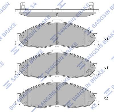 Тормозные колодки Sangsin Hi-Q. Артикул SP4300