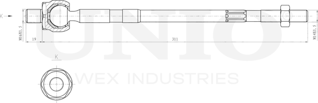 Тяга рулевая (Unio). Артикул SSP-30075