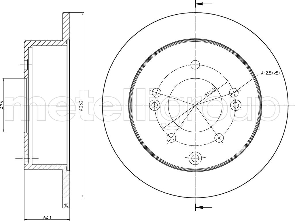 Тормозной диск Metelli. Артикул 23-1307C