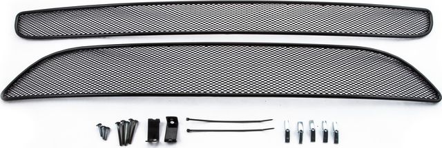 Сетка Arbori на решётку бампера, черная 10мм (2 шт) для Kia Picanto 2015-2016. Артикул 01-301216-101