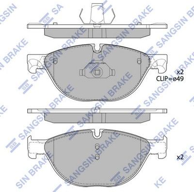 Тормозные колодки Sangsin Hi-Q передние для BMW 5 VI (F10/F11/F07) 2009-2017. Артикул SP2212