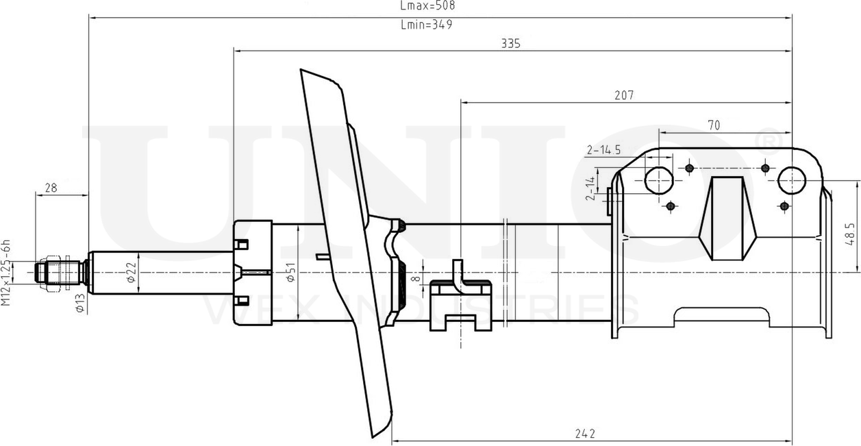 Амортизатор подвески (Unio). Артикул SAB-10672