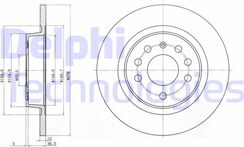Тормозной диск Delphi. Артикул BG3731C