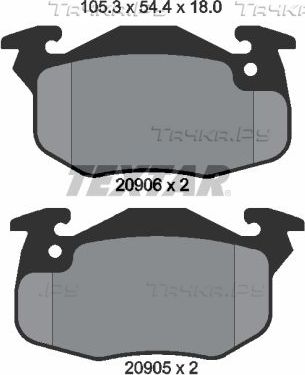 Тормозные колодки Textar передние для Peugeot 106 I 1991-2004. Артикул 2090602