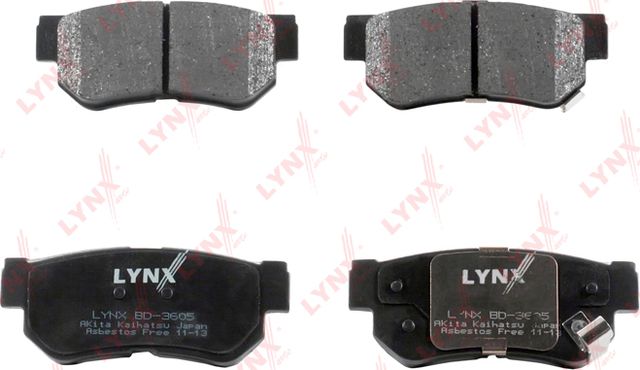 Тормозные колодки LYNXauto задние для Hafei Saibao 2005-2009. Артикул BD-3605