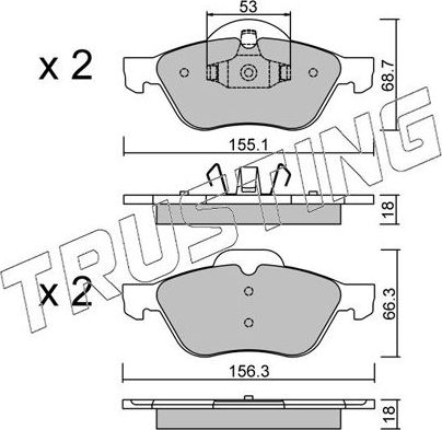 Тормозные колодки Trusting. Артикул 344.0