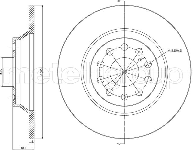 Тормозной диск Metelli. Артикул 23-1519C