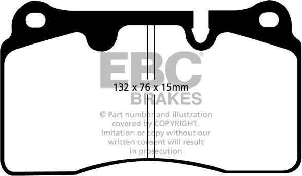 Тормозные колодки EBC Brakes передние для Ferrari 612 2004-2011. Артикул DP41908R