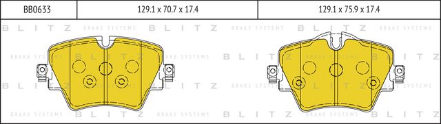 Колодки тормозные дисковые передние (Blitz). Артикул BB0633