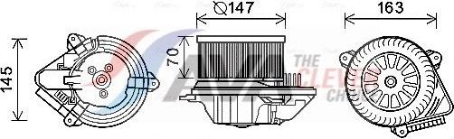 Вентилятор, мотор печки (отопителя) салона AVA для Peugeot 106 I 1999-2004. Артикул CN8293