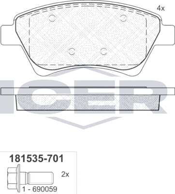 Тормозные колодки Icer. Артикул 181535-701