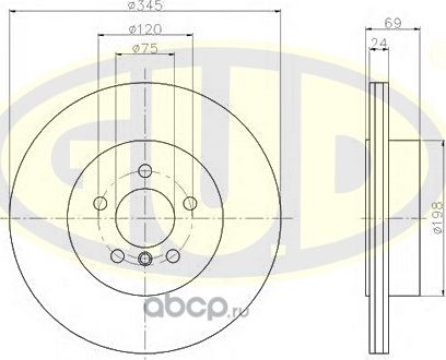 Тормозной диск G.U.D.. Артикул GDB124233