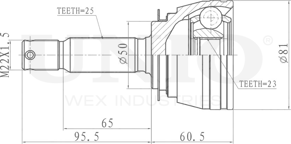 ШРУС наружный (Unio). Артикул CVJ-20218