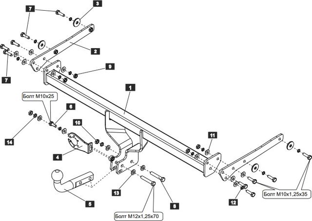 Фаркоп Baltex для Suzuki SX4 II 2013-2026. Артикул 23252312