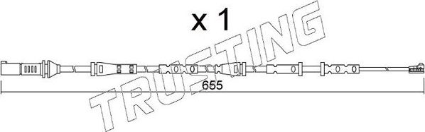 Датчик износа тормозных колодок  Trusting задний для MINI Hatch III (F55/F56) 2020-2026. Артикул SU.378
