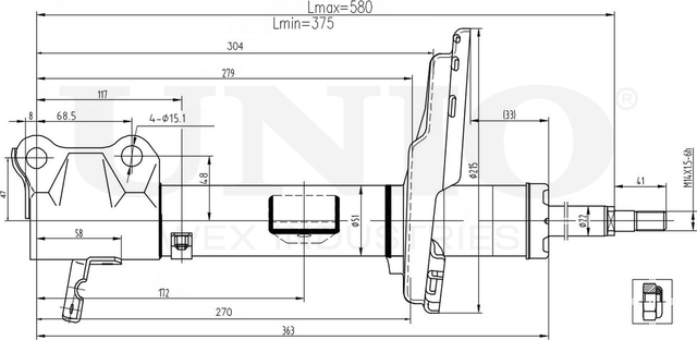 Амортизатор подвески (Unio). Артикул SAB-10163
