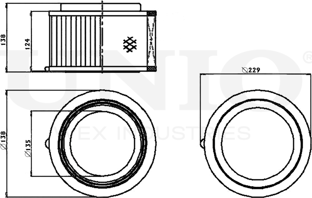 Фильтр воздушный (Unio). Артикул FLT-10228