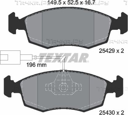 Тормозные колодки Textar Q+ передние для Fiat Punto III Punto 2012-2018. Артикул 2542901