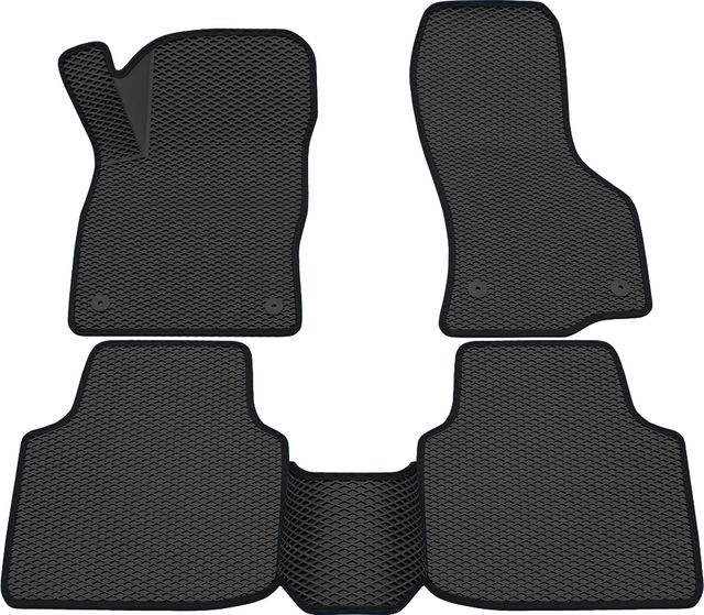 Коврики Rezkon 3D EVA ромб резиновые для салона Skoda Superb III 2016-2026 Черный кант. Артикул 9230015101