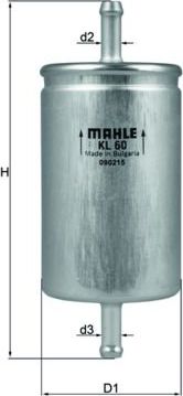 Топливный фильтр Mahle для Skoda Favorit 1991-1997. Артикул KL 60