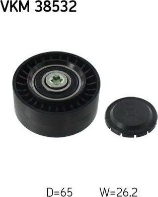 Направляющий (ведущий) ролик приводного поликлинового ремня SKF. Артикул VKM 38532