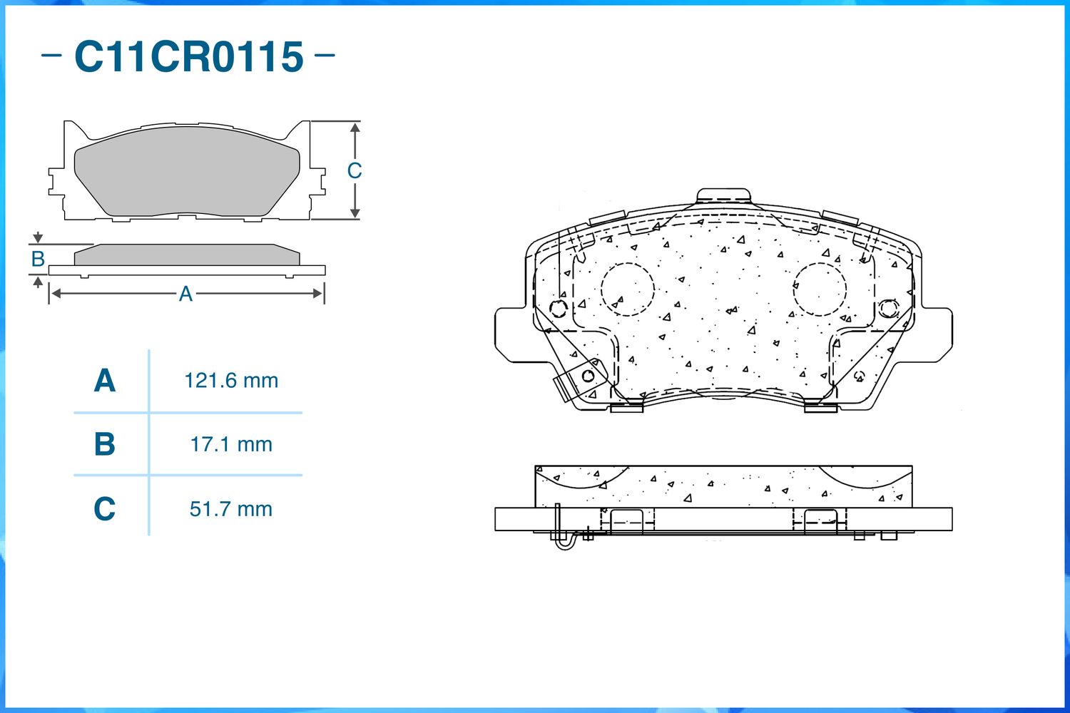 Колодки тормозные передние (Low Metallic) (Cworks). Артикул C11CR0115