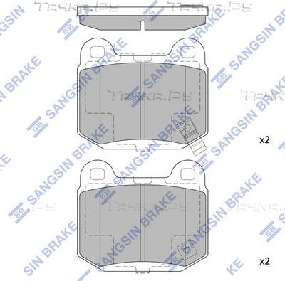 Тормозные колодки Sangsin Hi-Q задние для Subaru BRZ 2012-2016. Артикул SP1495