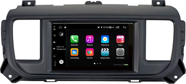 Установочный комплект: головное устройство NaviPilot 2DIN с экраном 7" FT Android 9, DSP, 4ГБ, сенсорные кнопки для Citroen Dispatch 2016-2026. Артикул NPD9L-WR-832-07 Dispatch