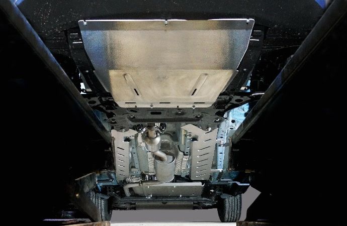 Защита алюминиевая ТСС для картера, КПП, бака, адсорбера, двигатеря левая, двигателя правая, топливной магистрали Kaiyi X3 Pro 2023-2026. Артикул ZKTCC00658K