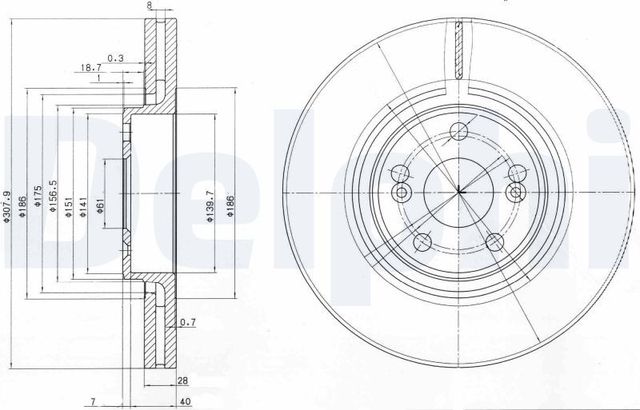 Тормозной диск Delphi для Renault Espace IV 2002-2015. Артикул BG9016